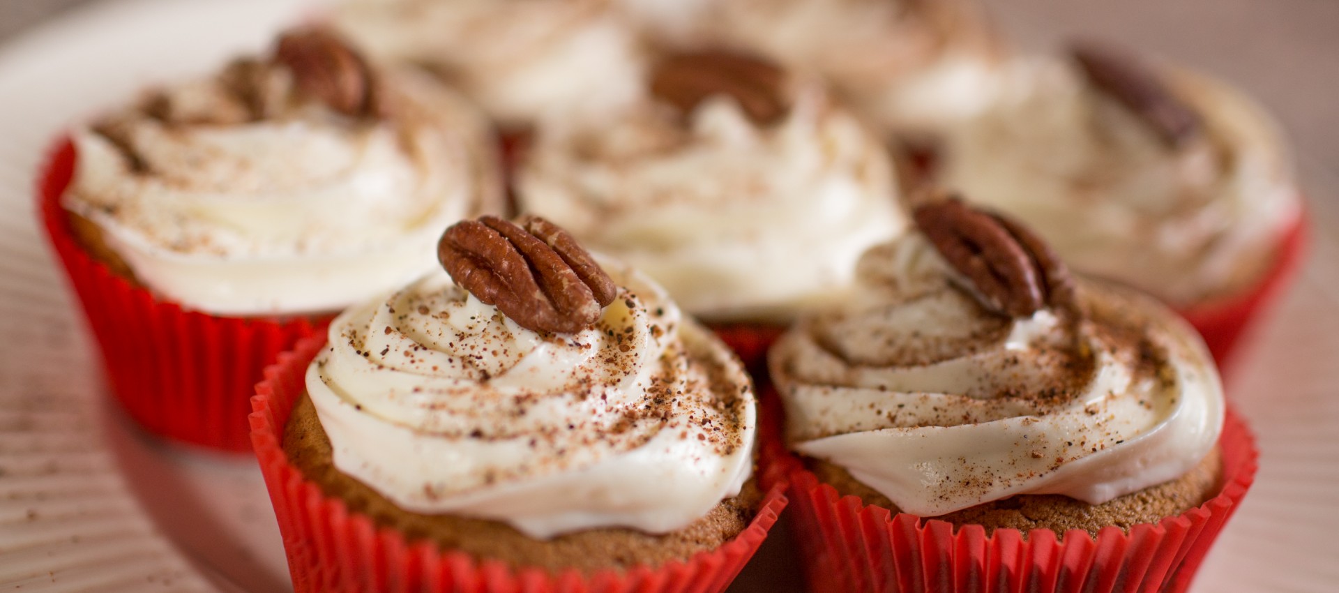 Pumpkin Puree Cupcakes with Pecans Image